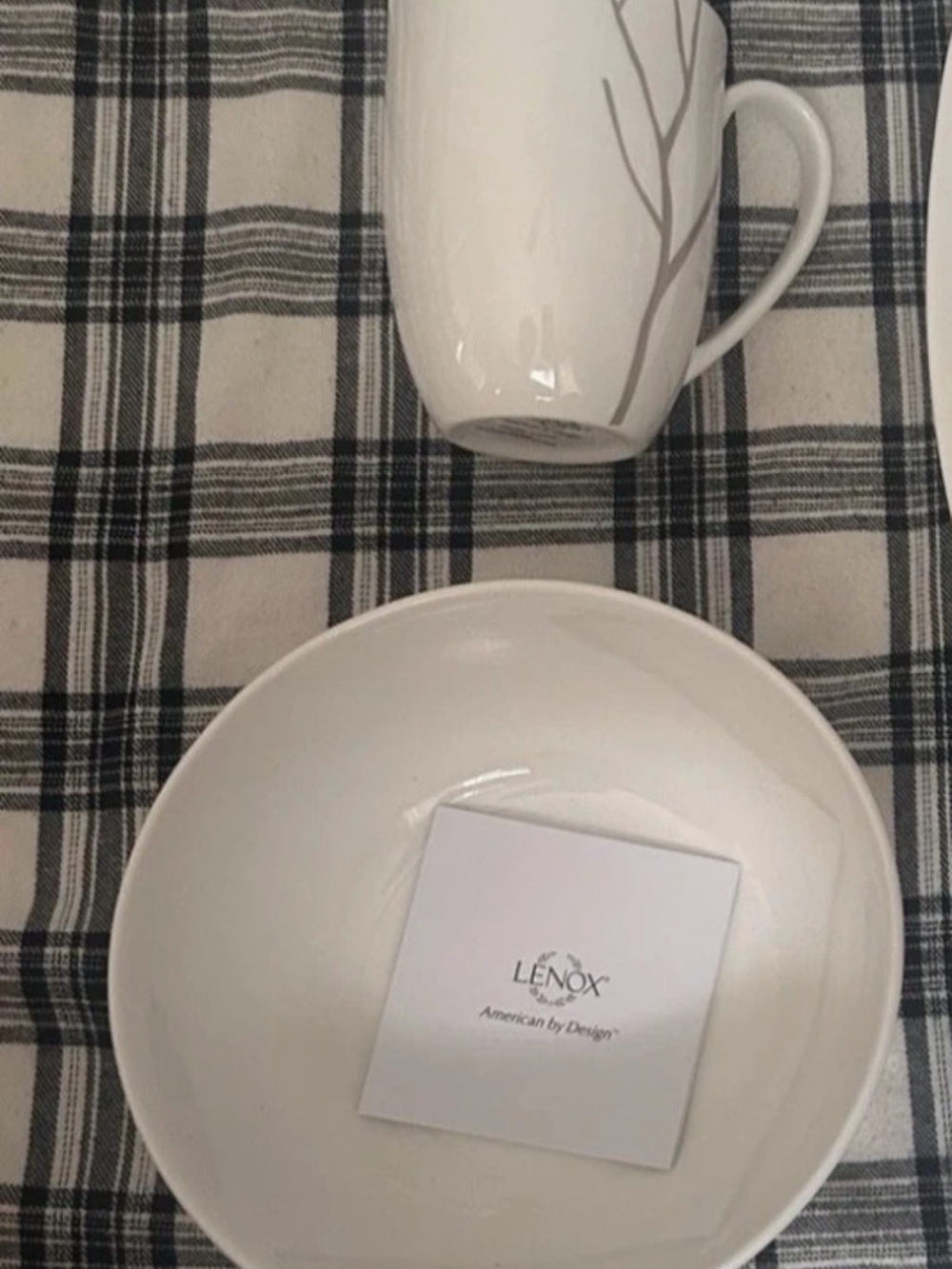 Lenox White Ceramic Dinner Bowl - Classic White and coffee cup